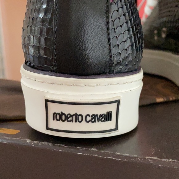 NEW Roberto Cavalli Men’s-Women’s sneakers snake leather women’s size 9 men’s 8 - Picture 4 of 7